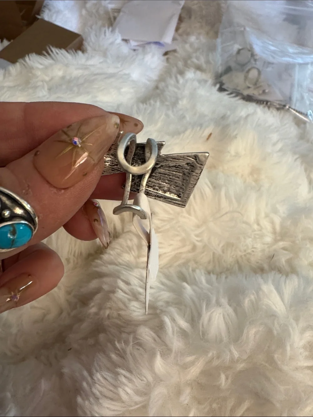 925 Silver Lightning Kingman Turquoise Statement Ring - Blue Turquoise